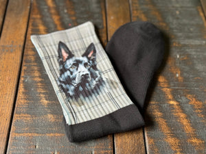 Black German Shepherd Crew Socks