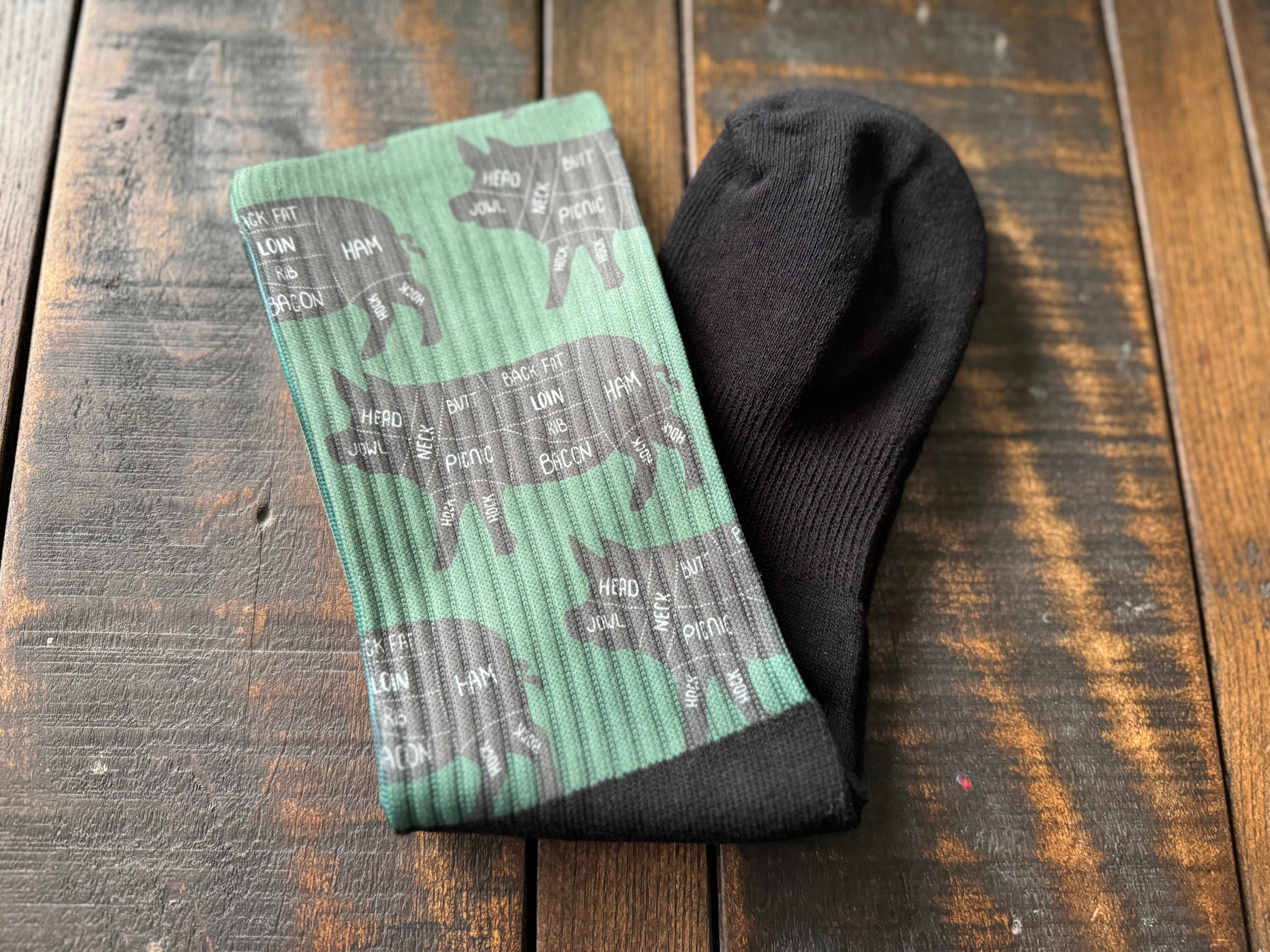 Pig Cuts Diagram Crew Socks