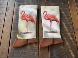 Watercolor Pink Flamingo His & Hers Socks