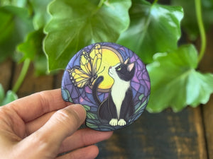 Cat Stained Glass Car Coasters