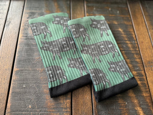 Pig Cuts Diagram Crew Socks