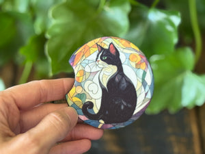Cat Stained Glass Car Coasters