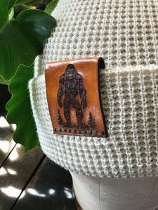 Bigfoot on a Waffle Knit Beanie