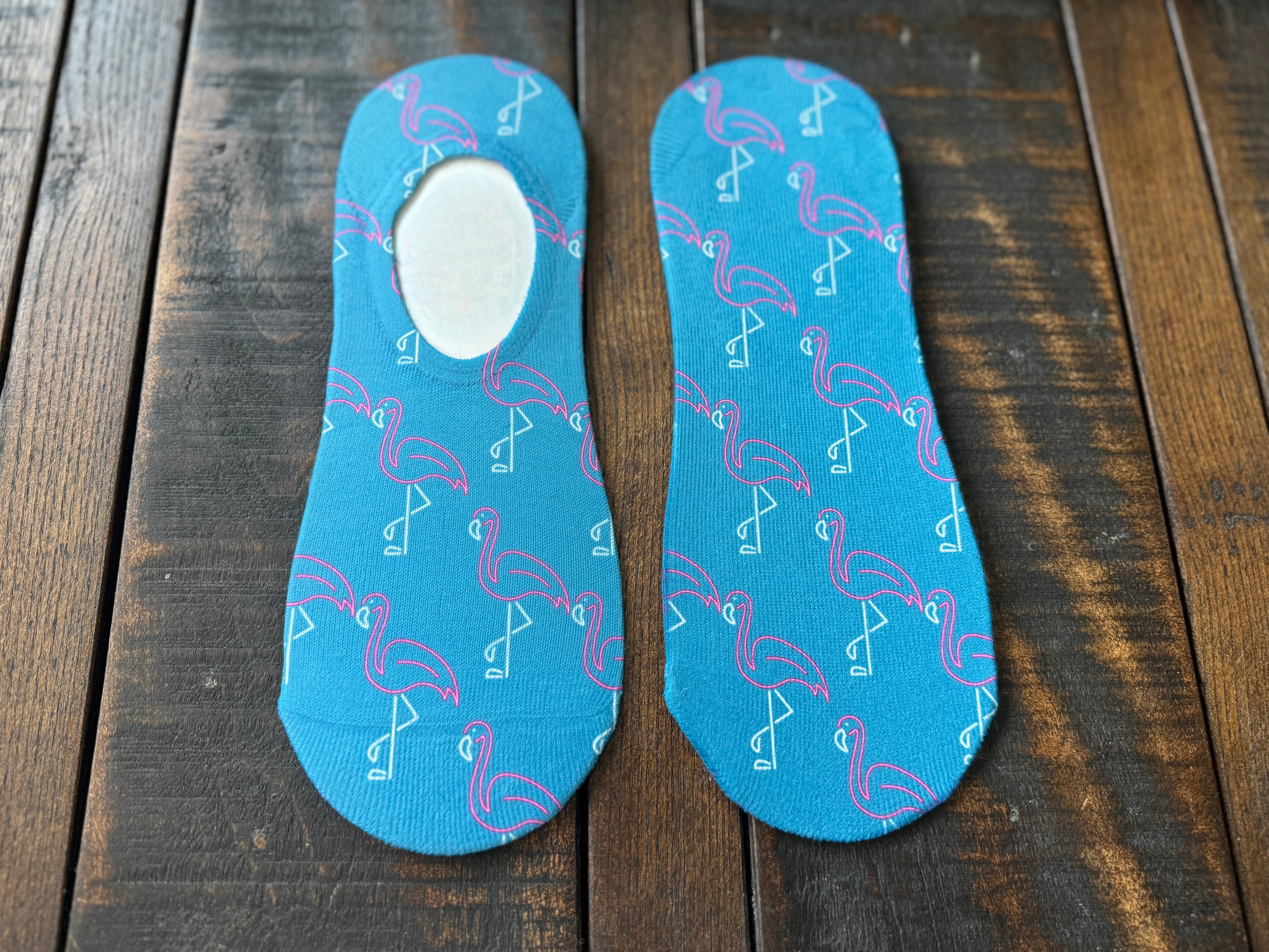 NEON Pink Flamingo No-Show Socks