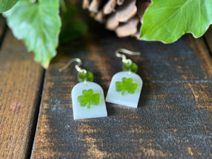 Shamrock Acrylic Dangle Earrings