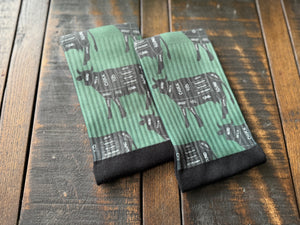 Cow Cuts Diagram Crew Socks