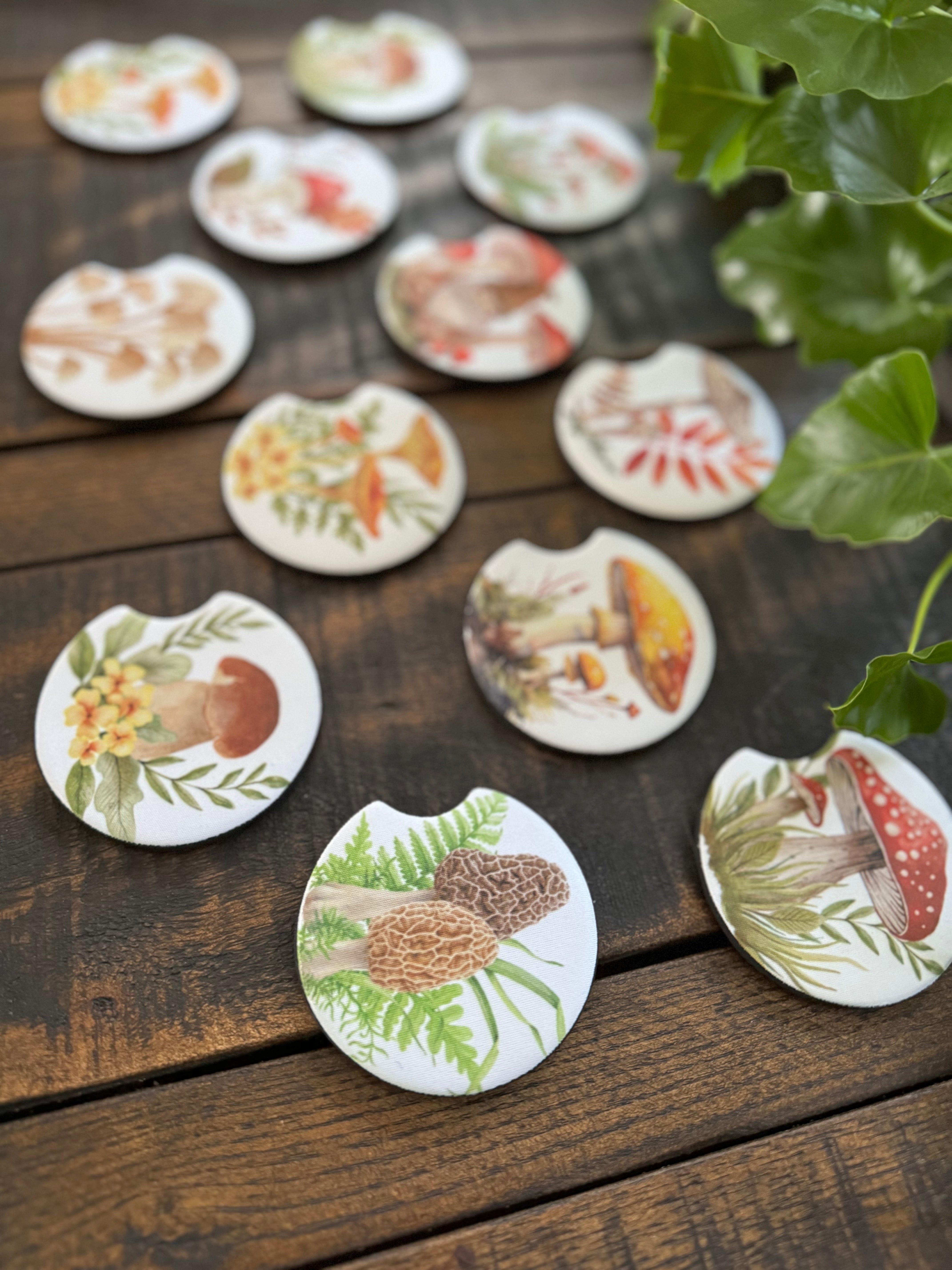 Mushroom Car Coasters