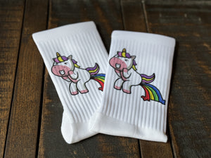Unicorn Crew Socks + Sticker