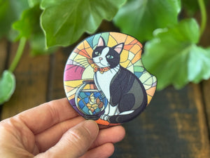 Cat Stained Glass Car Coasters