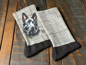 Black German Shepherd Crew Socks