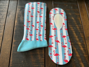 Pink Flamingo Striped His & Hers Socks