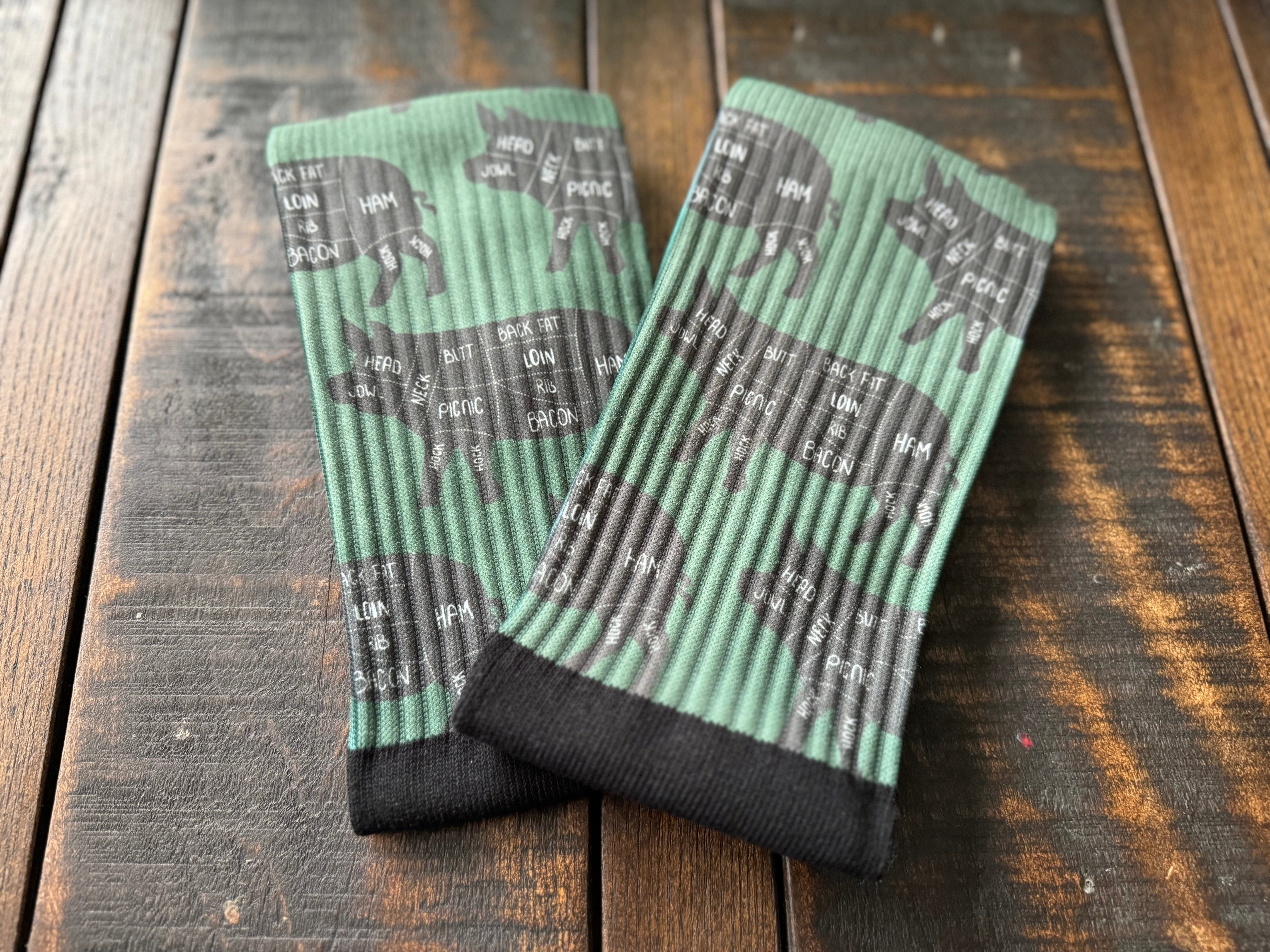 Pig Cuts Diagram Crew Socks