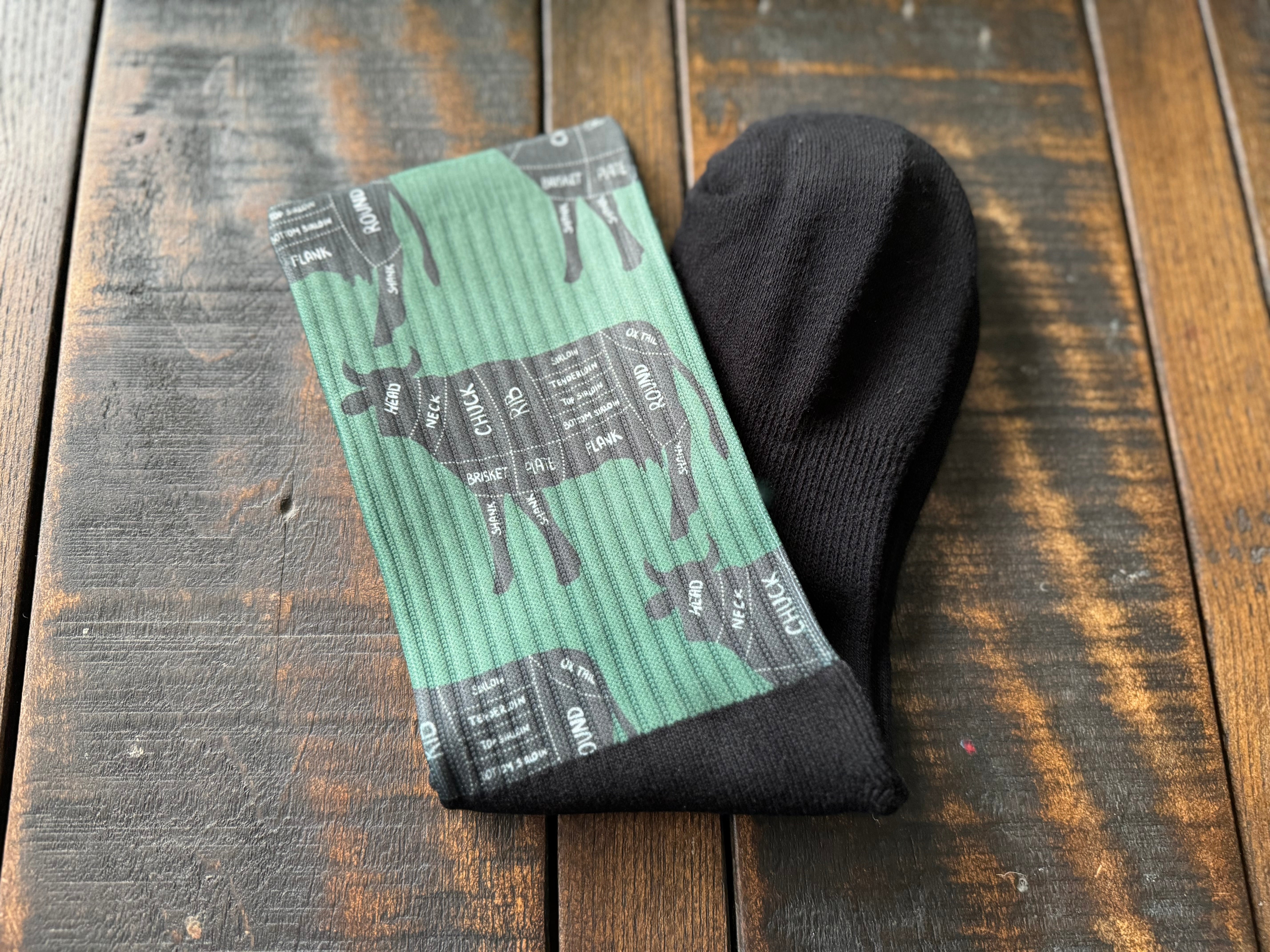 Cow Cuts Diagram Crew Socks