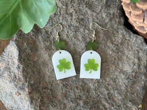 Shamrock Acrylic Dangle Earrings