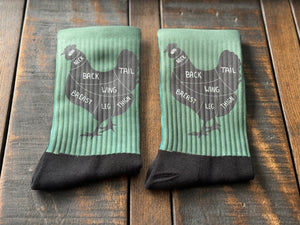 Chicken Cuts Diagram Crew Socks