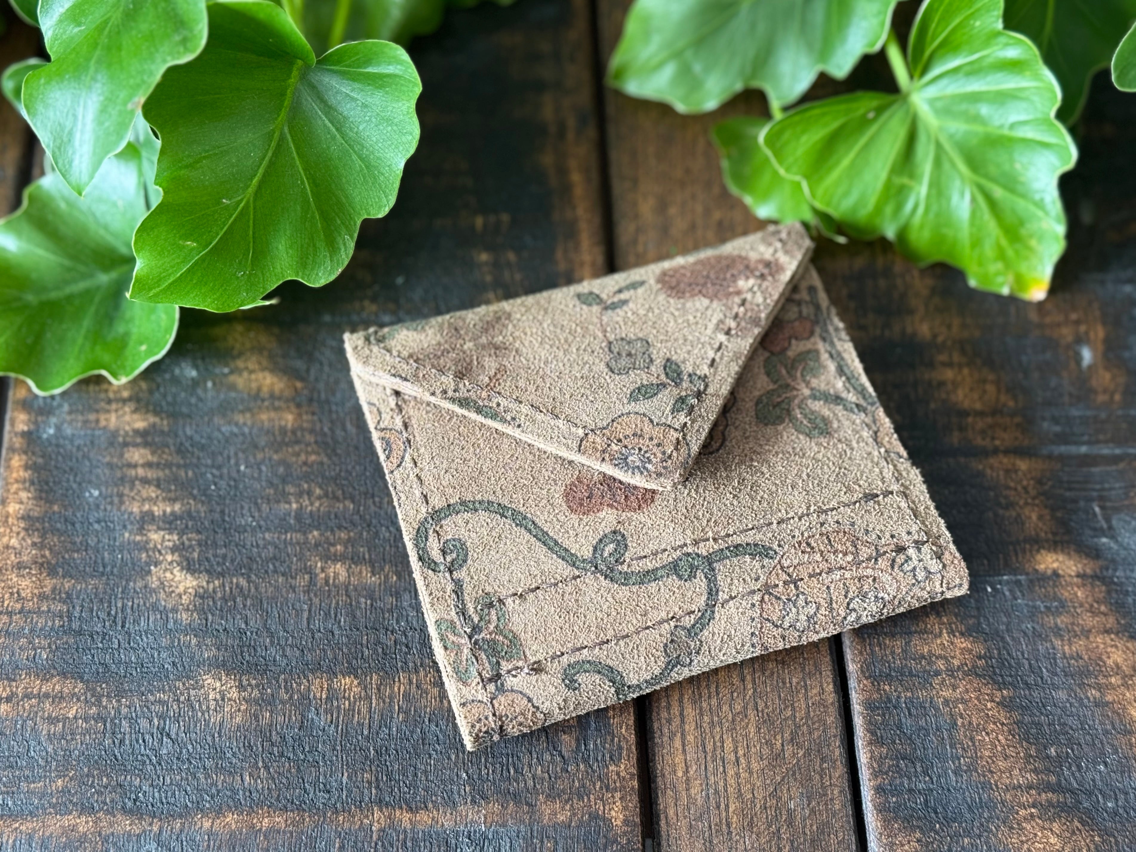 Vintage Floral Suede Leather Wallet - Limited Edition