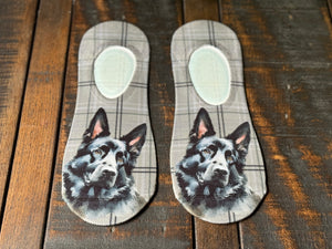 Black German Shepherd No-Show Socks