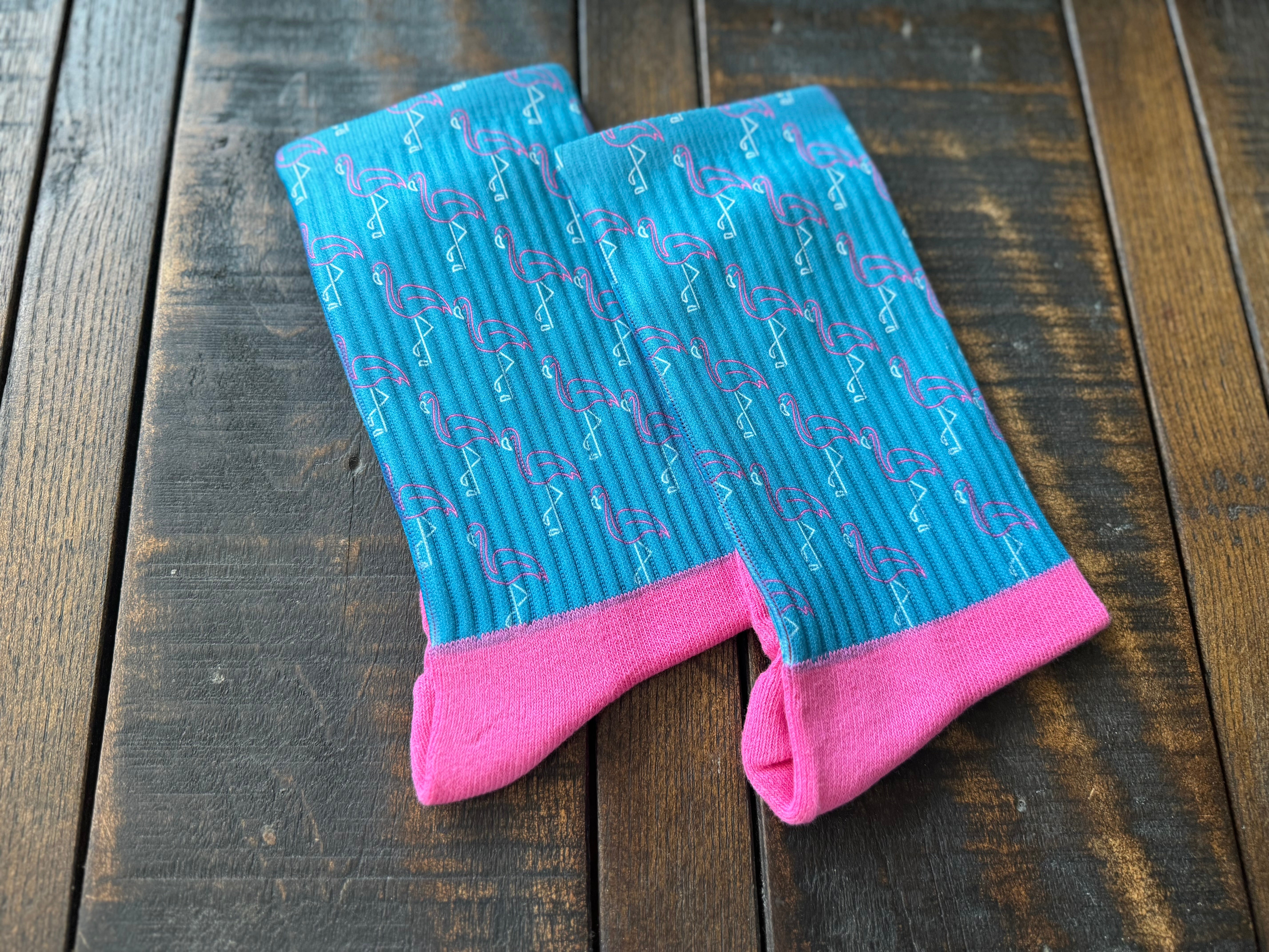 NEON Pink Flamingo His & Hers Socks