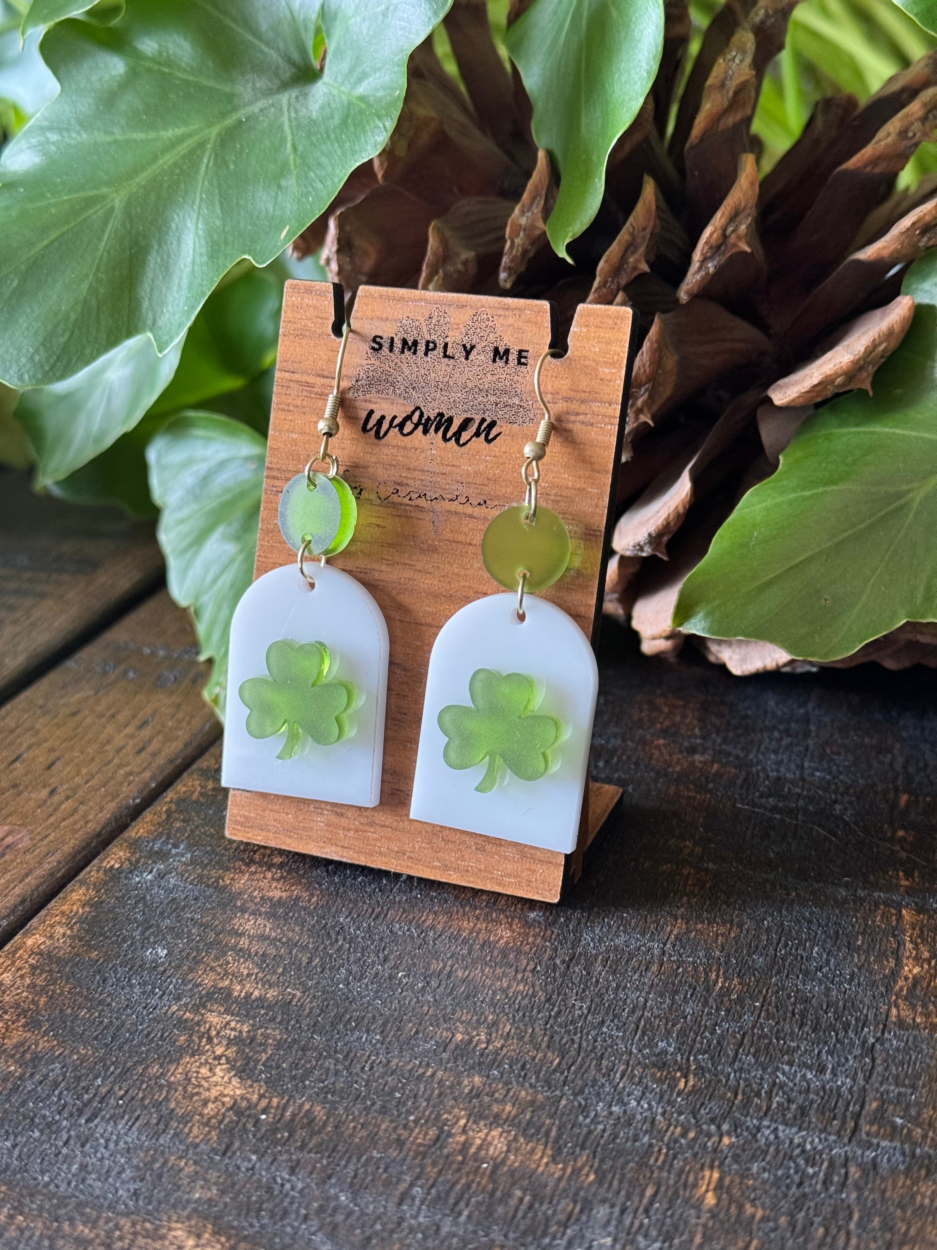 Shamrock Acrylic Dangle Earrings