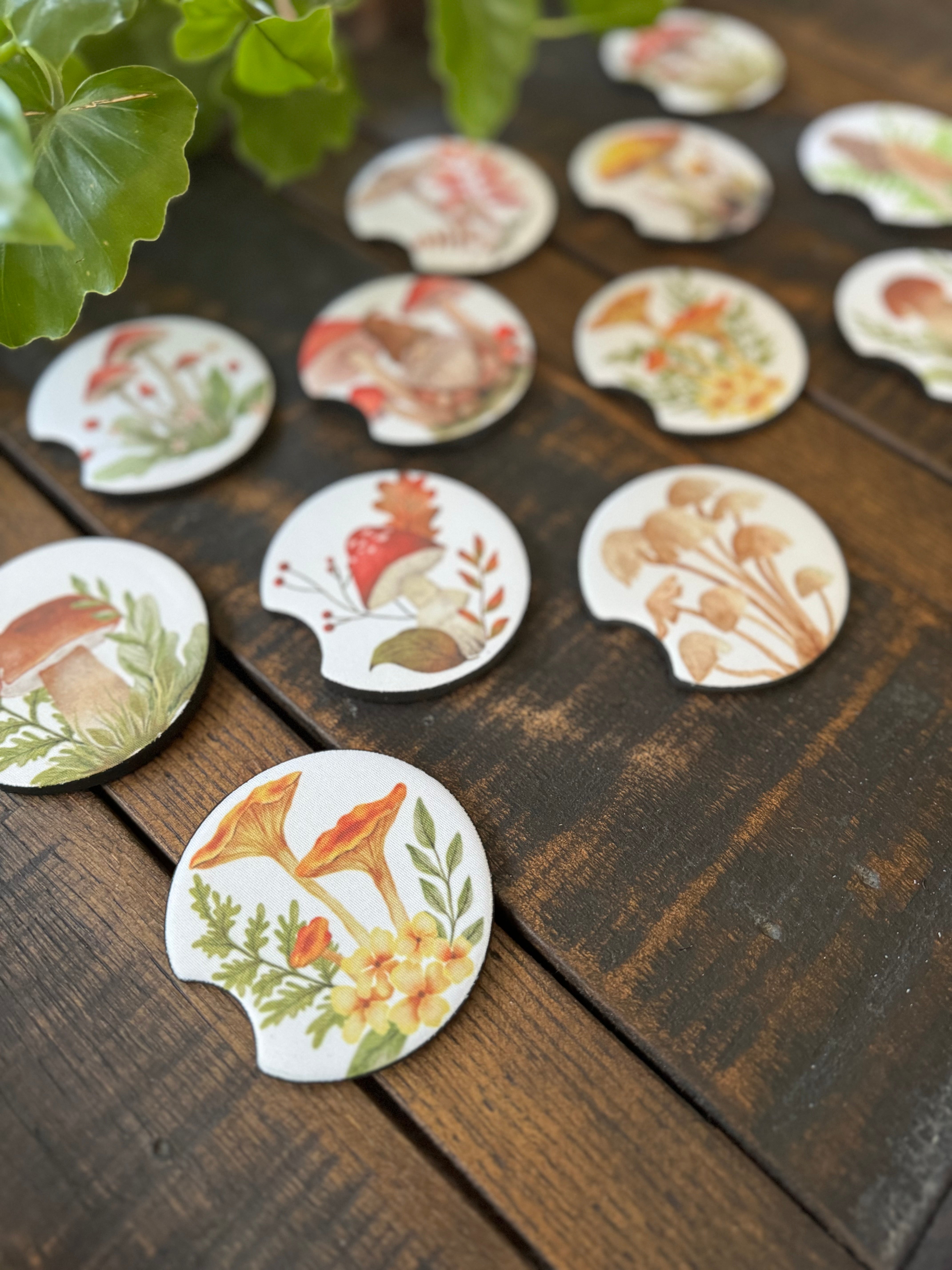 Mushroom Car Coasters