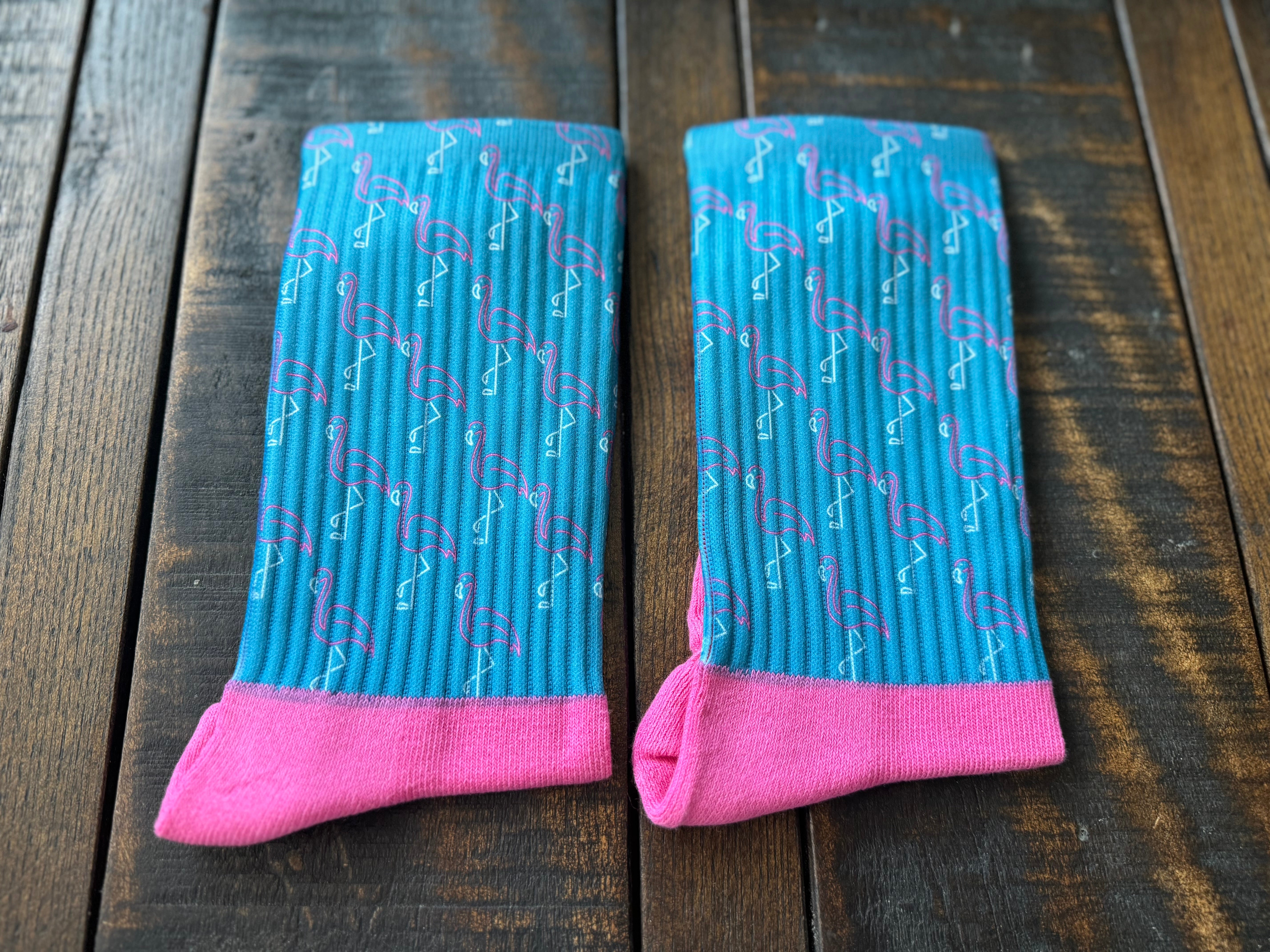 NEON Pink Flamingo His & Hers Socks