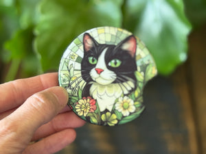 Cat Stained Glass Car Coasters