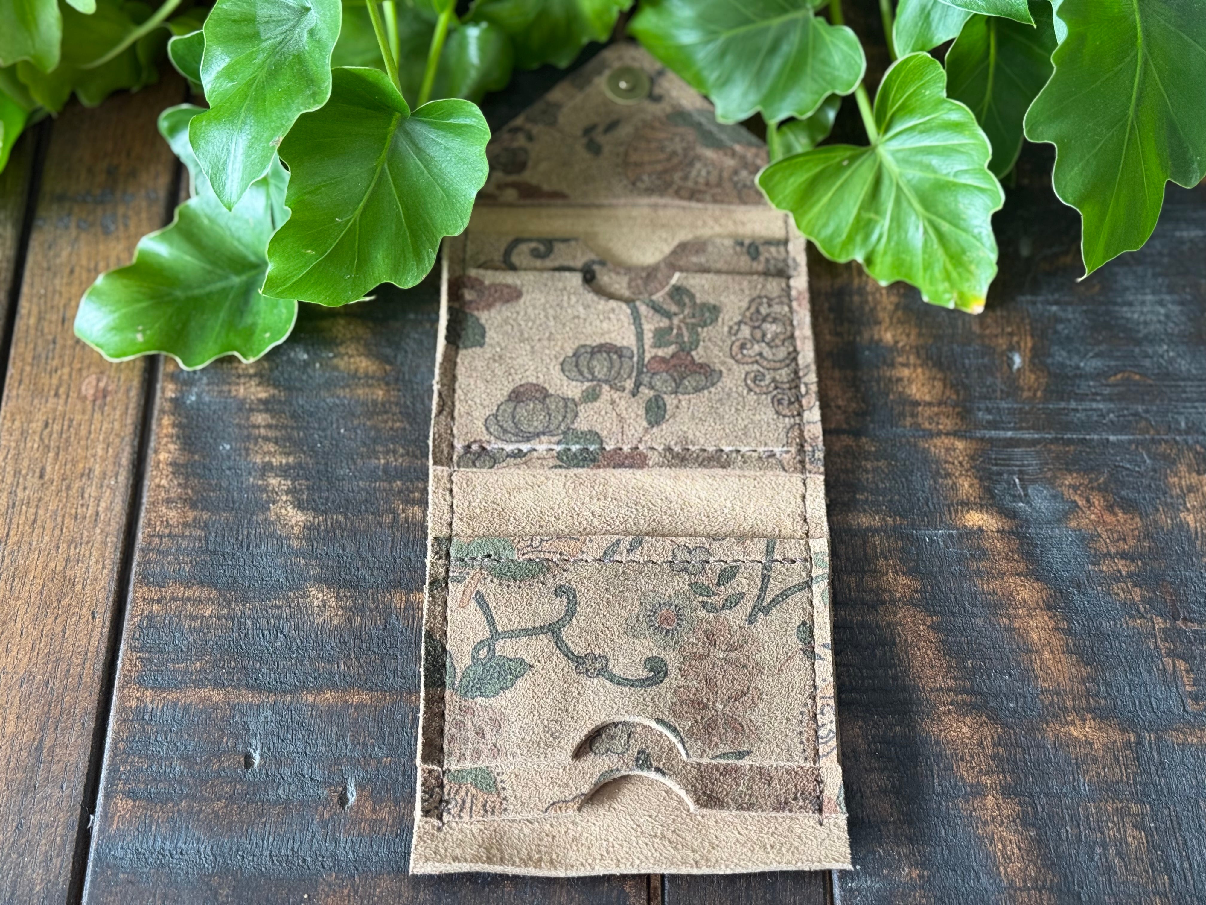 Vintage Floral Suede Leather Wallet - Limited Edition