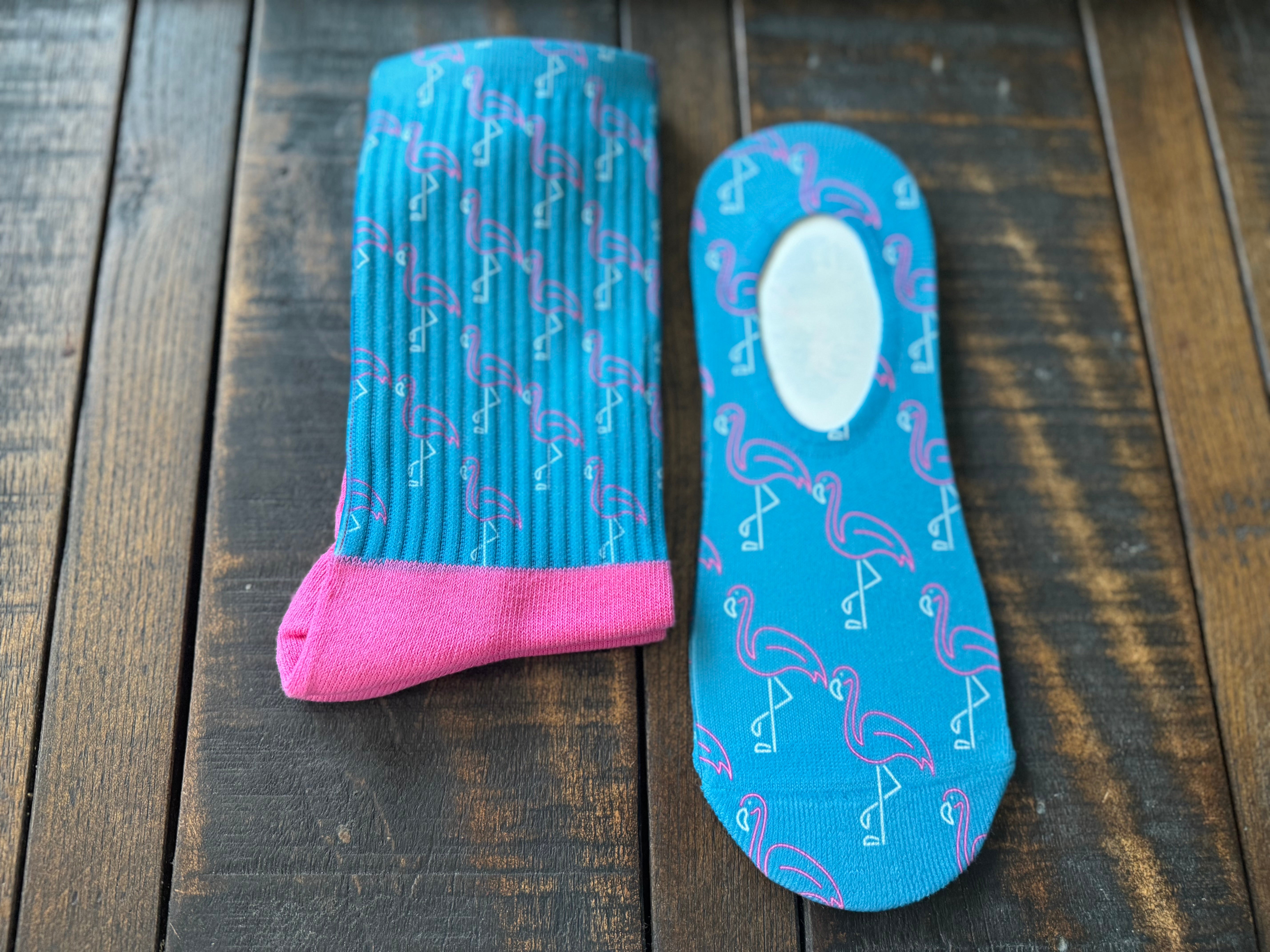 NEON Pink Flamingo His & Hers Socks