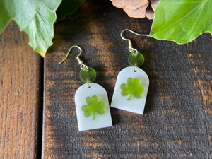 Shamrock Acrylic Dangle Earrings