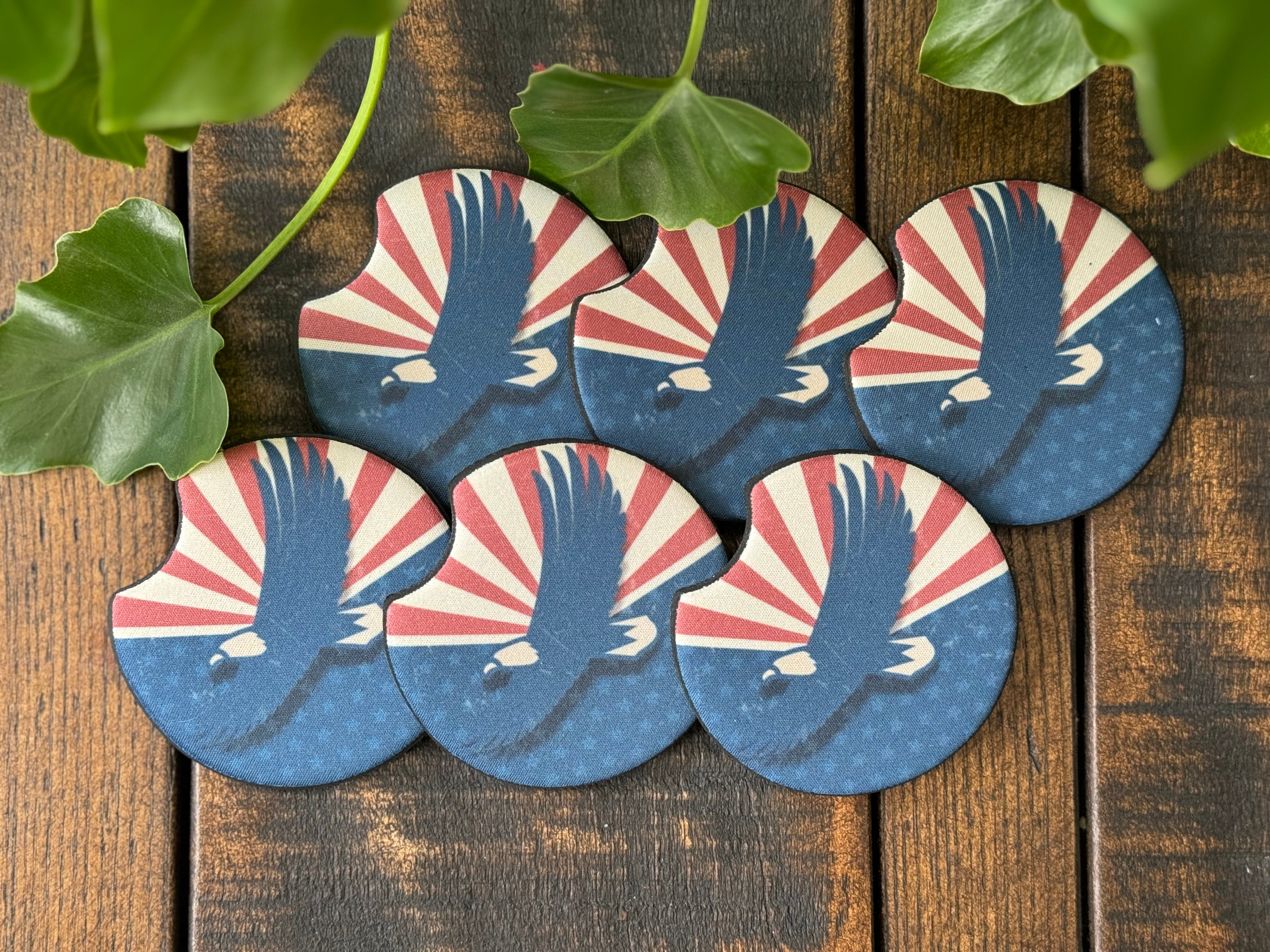 USA Bald Eagle Car Coasters