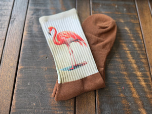 Watercolor Pink Flamingo Crew Socks