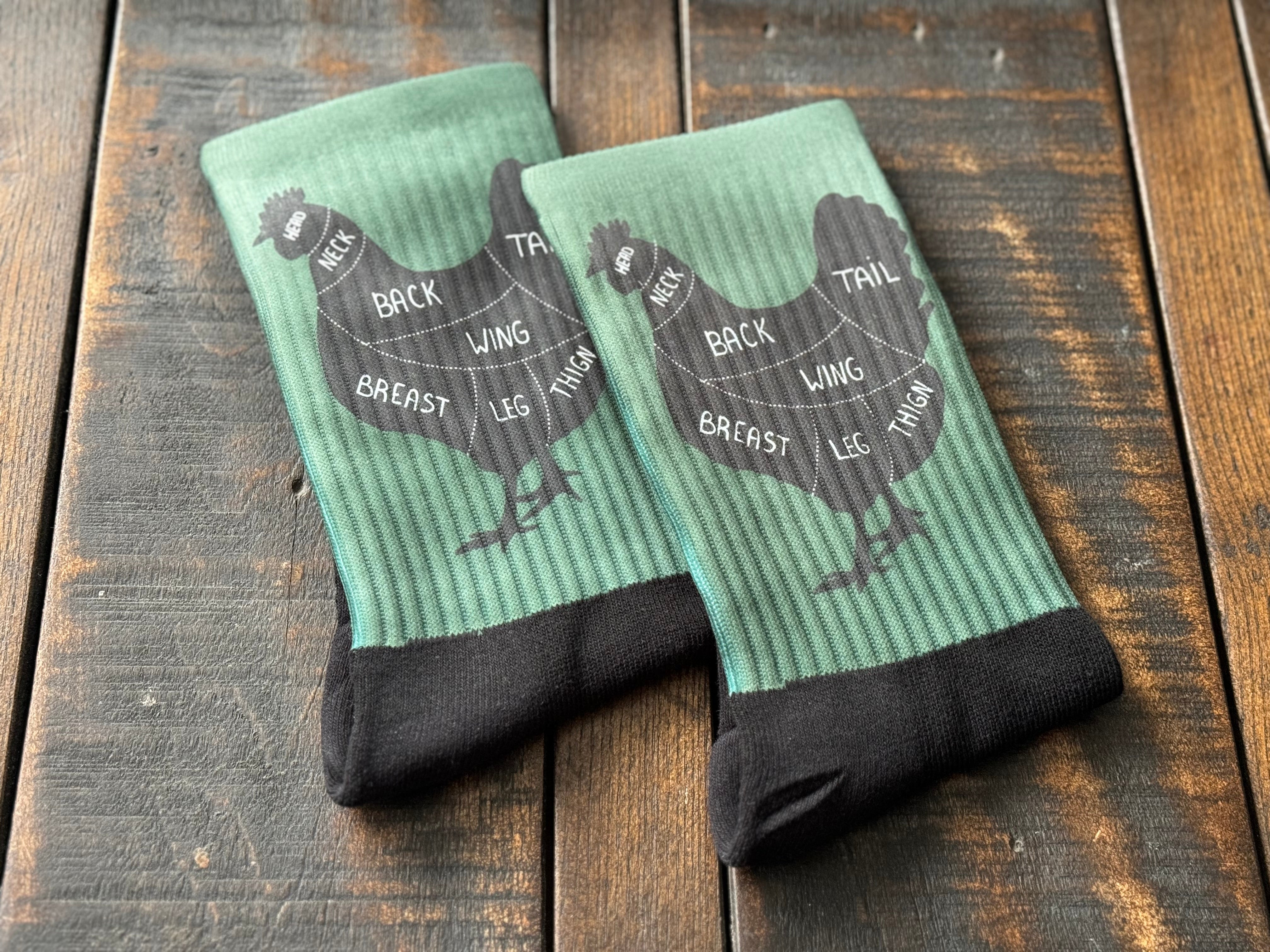 Chicken Cuts Diagram Crew Socks