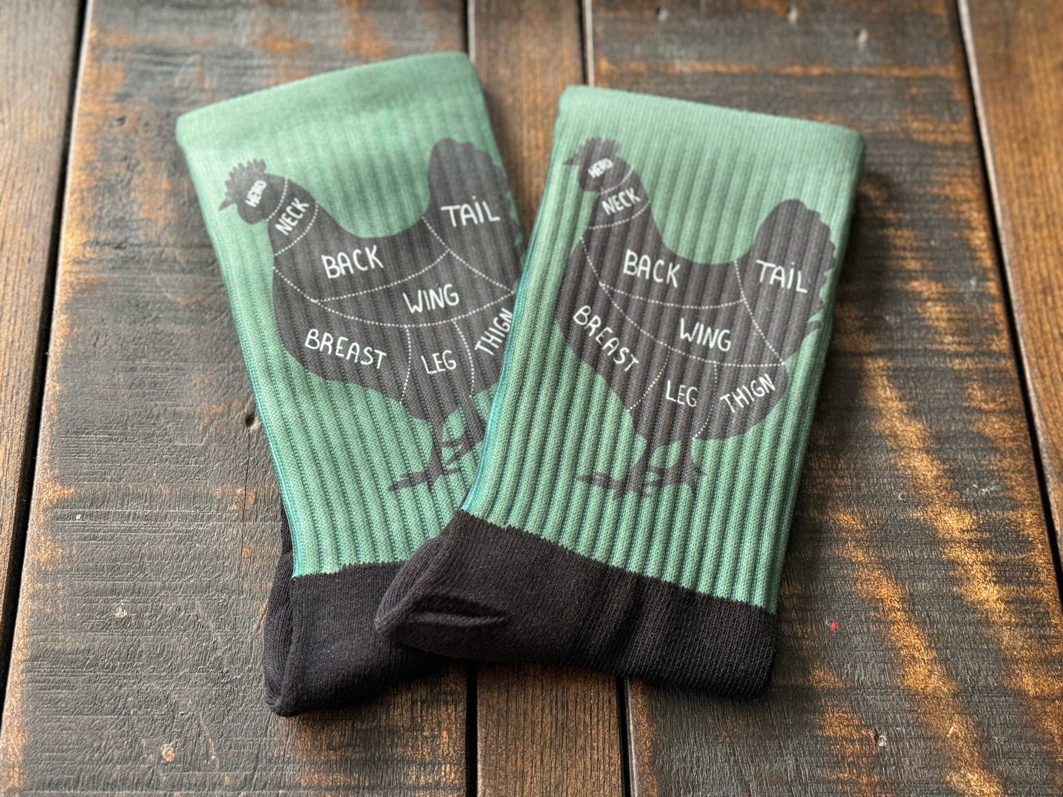 Chicken Cuts Diagram Crew Socks