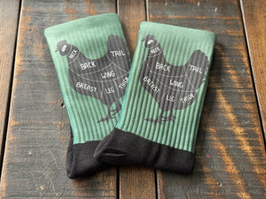 Chicken Cuts Diagram Crew Socks