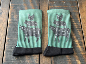 Chicken, Pig, Cow Cuts Diagram Crew Socks