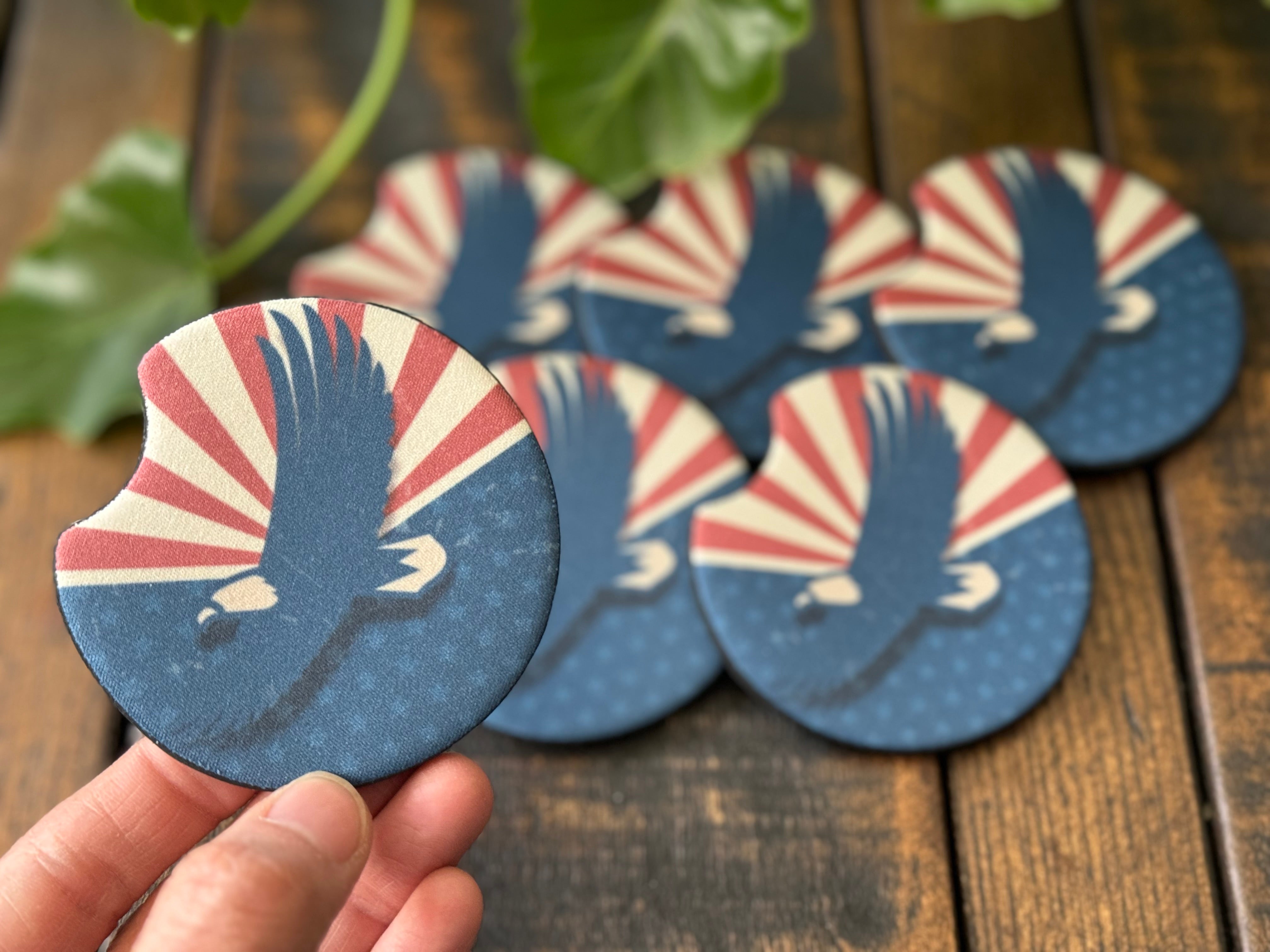 USA Bald Eagle Car Coasters