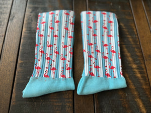 Pink Flamingo Striped His & Hers Socks