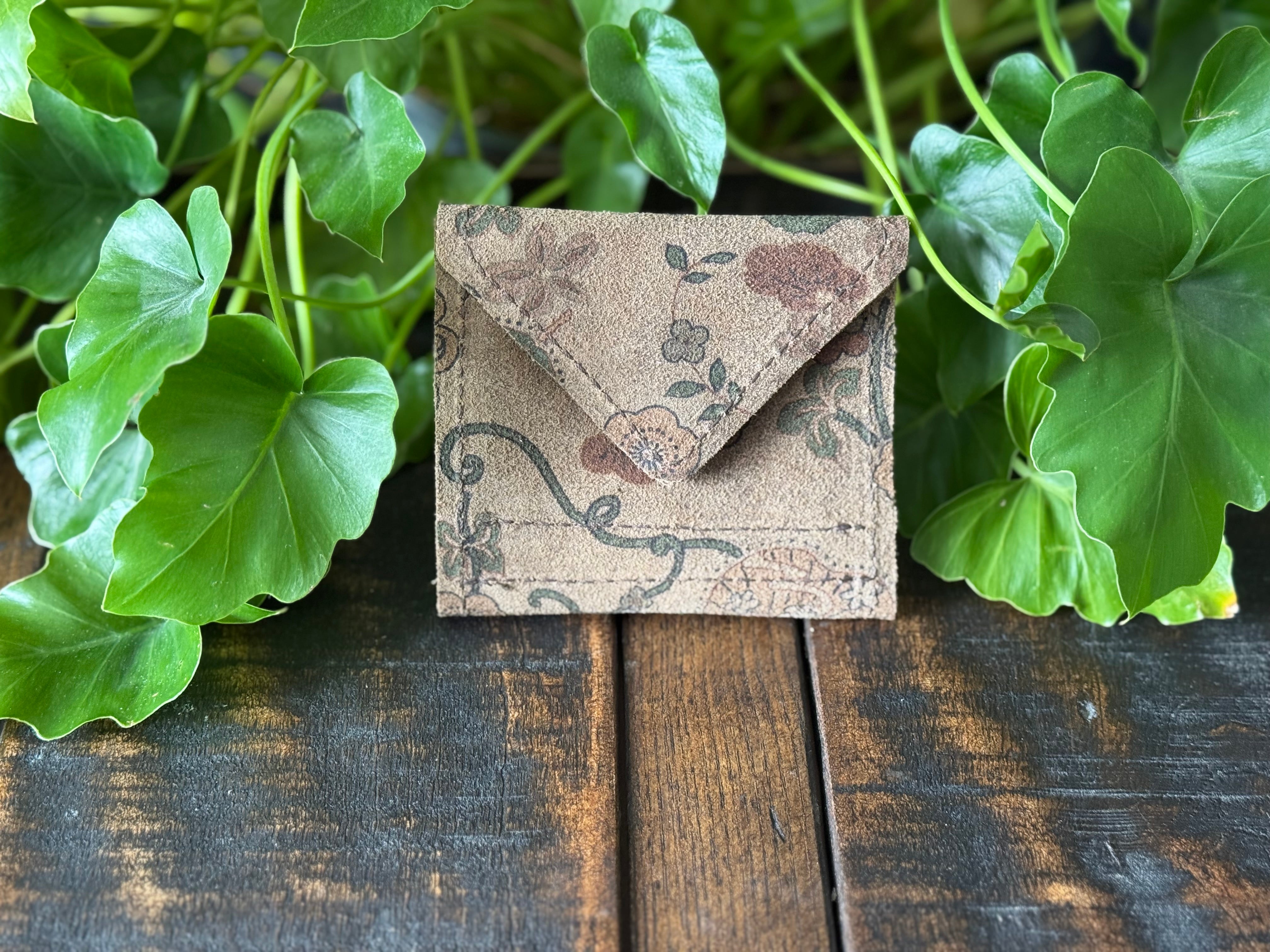 Vintage Floral Suede Leather Wallet - Limited Edition
