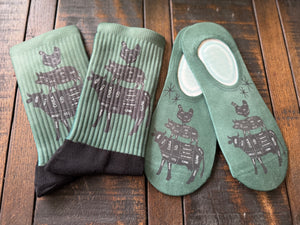 Chicken, Pig, Cow Cuts Diagram His & Hers Socks