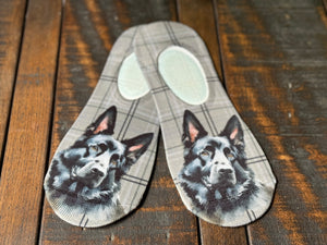 Black German Shepherd No-Show Socks