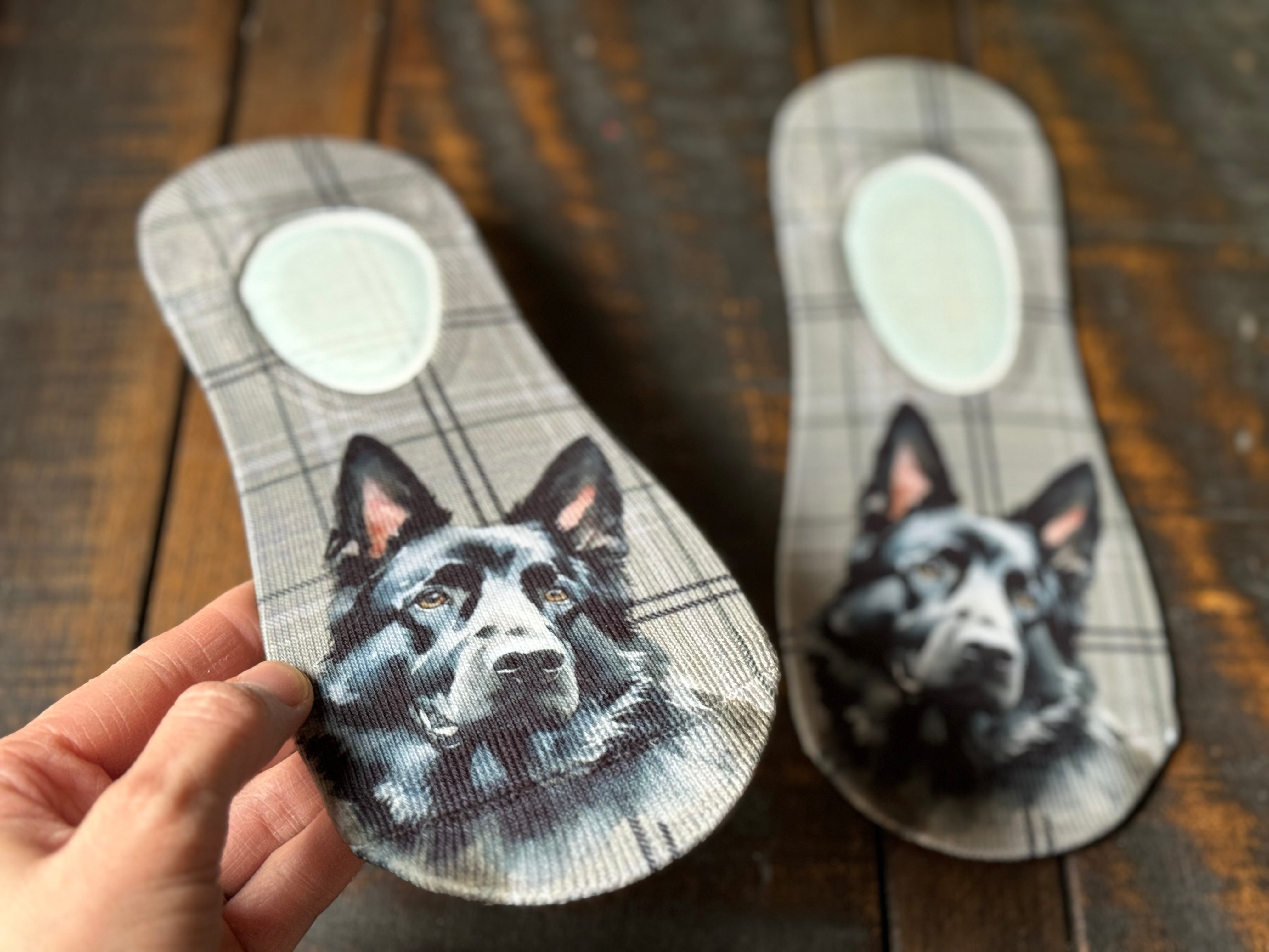 Black German Shepherd No-Show Socks