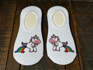 Normal is Boring Unicorn No-Show Socks + Sticker