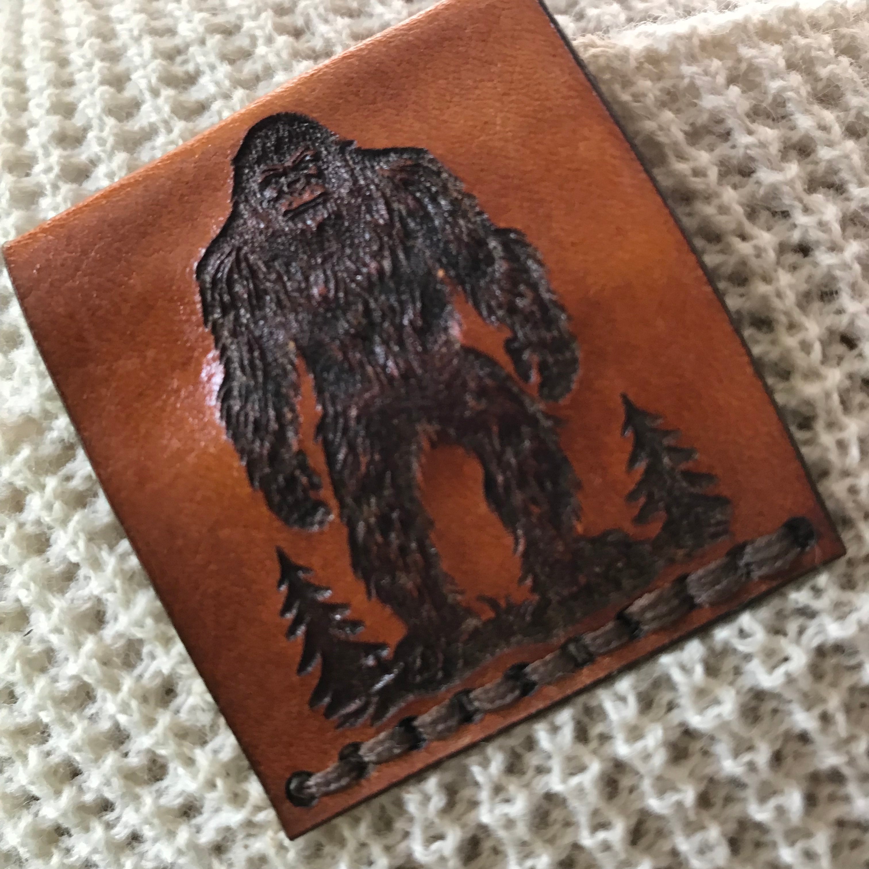 Bigfoot on a Waffle Knit Beanie