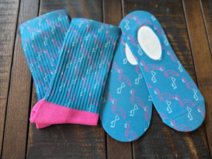 NEON Pink Flamingo His & Hers Socks