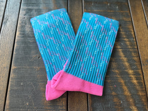 NEON Pink Flamingo Crew Socks