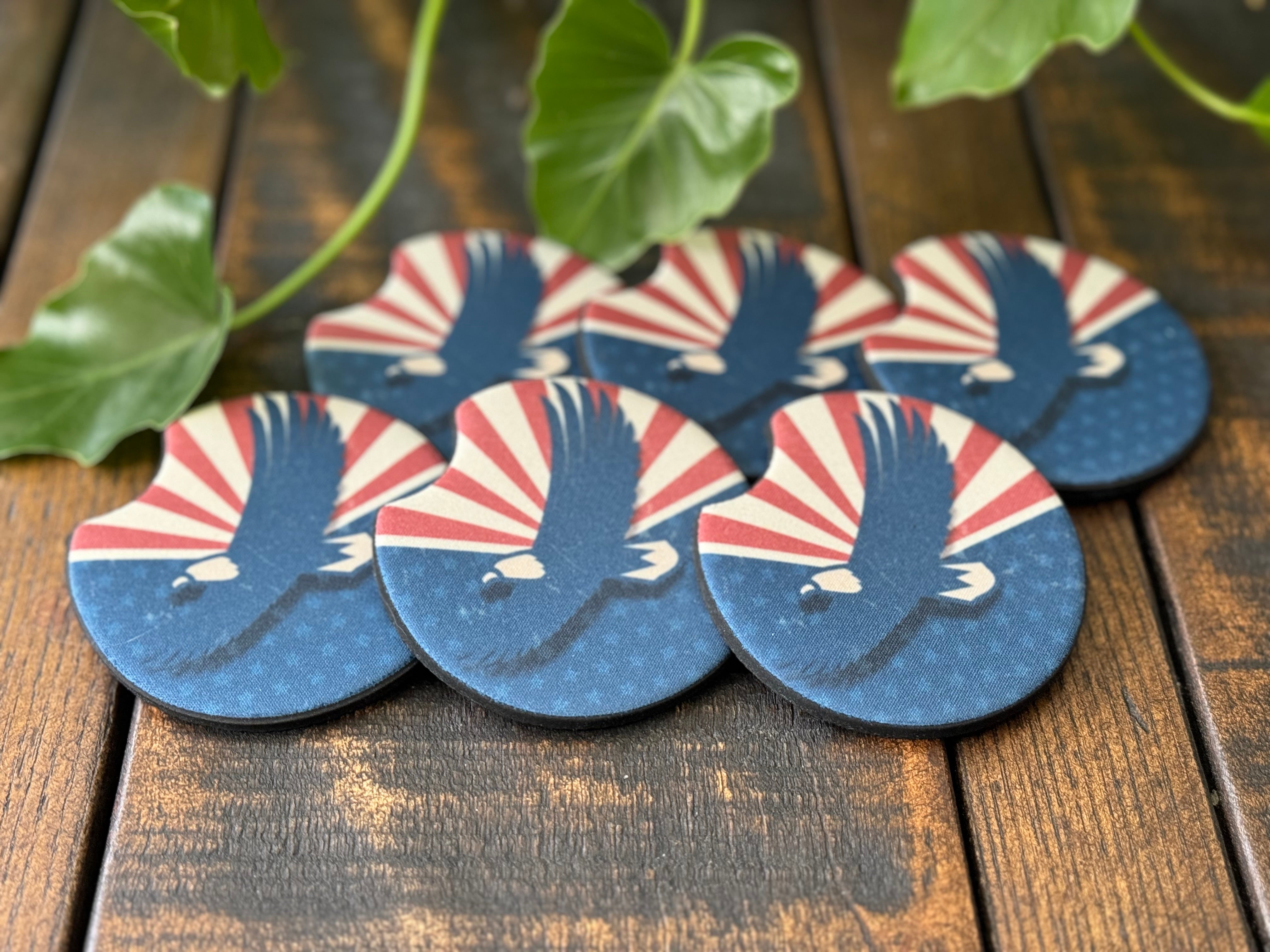 USA Bald Eagle Car Coasters