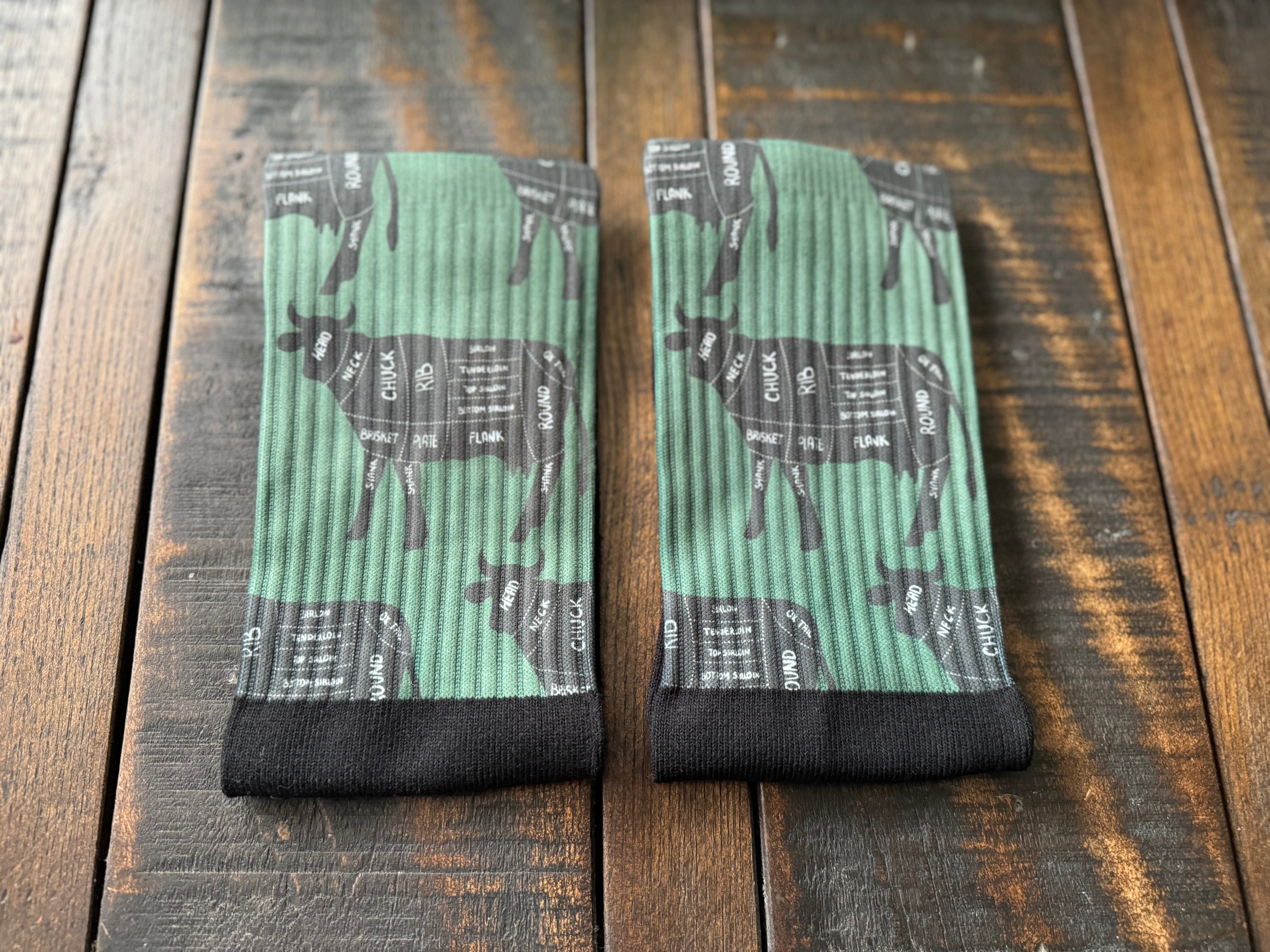 Cow Cuts Diagram Crew Socks