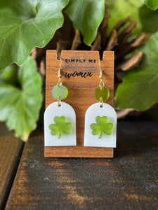 Shamrock Acrylic Dangle Earrings