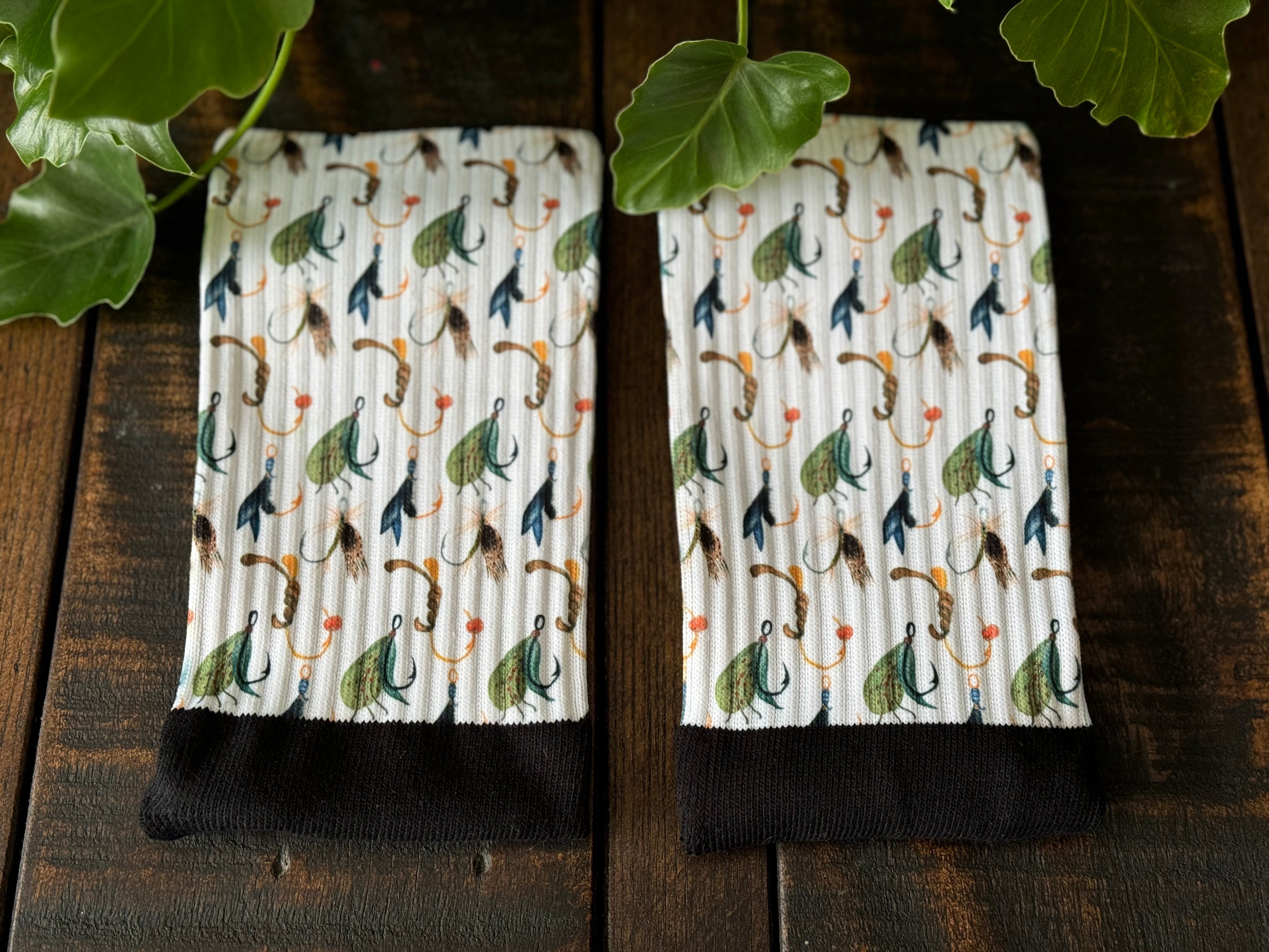 Fly Fishing Crew Socks (White)