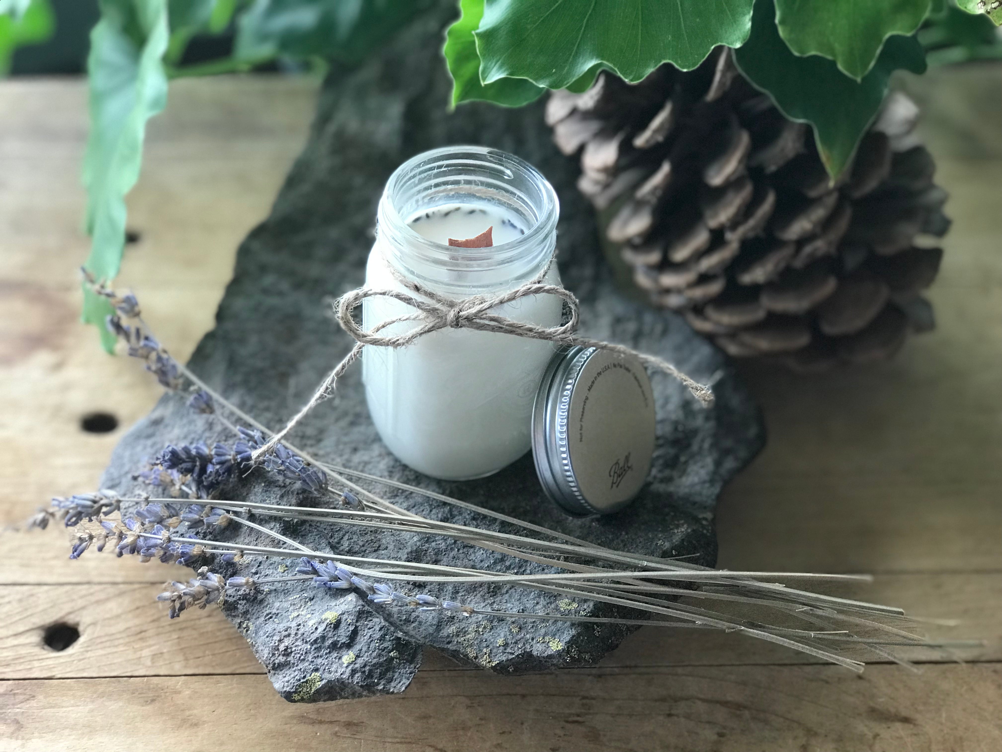 Mason Jar Lavender Candle
